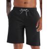 imageAPTRO Mens Swim Trunks 9quot Quick Dry Bathing Suit Big ampamp Tall Beach Swimsuits17 Solid Black