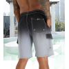 imageAPTRO Mens Swim Trunks 9quot Quick Dry Bathing Suit Big ampamp Tall Beach SwimsuitsGradient Black