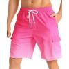 imageAPTRO Mens Swim Trunks 9quot Quick Dry Bathing Suit Big ampamp Tall Beach SwimsuitsGradient Gradual Pink