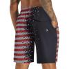 imageAPTRO Mens Swim Trunks 9quot Quick Dry Bathing Suit Big ampamp Tall Beach SwimsuitsK36 Black Red Flag