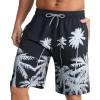 imageAPTRO Mens Swim Trunks 9quot Quick Dry Bathing Suit Big ampamp Tall Beach SwimsuitsPalm Black