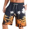 imageAPTRO Mens Swim Trunks 9quot Quick Dry Bathing Suit Big ampamp Tall Beach SwimsuitsPalm Orange