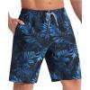imageAPTRO Mens Swim Trunks 9quot Quick Dry Bathing Suit Big ampamp Tall Beach SwimsuitsH14 Palm Blue