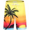 imageAPTRO Mens Swim Trunks 9quot Quick Dry Bathing Suit Big ampamp Tall Beach SwimsuitsH17 Palm Sunset