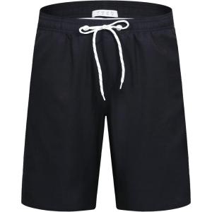 imageAPTRO Mens Swim Trunks 9quot Quick Dry Bathing Suit Big ampamp Tall Beach Swimsuits17 Solid Black