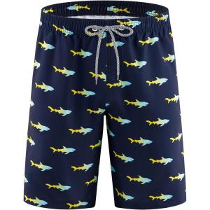 imageAPTRO Mens Swim Trunks 9quot Quick Dry Bathing Suit Big ampamp Tall Beach Swimsuits1702 Shark Green