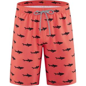 imageAPTRO Mens Swim Trunks 9quot Quick Dry Bathing Suit Big ampamp Tall Beach Swimsuits1702 Shark Pink