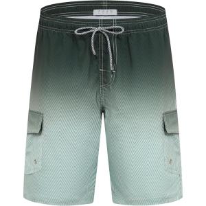imageAPTRO Mens Swim Trunks 9quot Quick Dry Bathing Suit Big ampamp Tall Beach SwimsuitsGradient Cargogradient Army