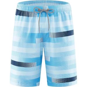 imageAPTRO Mens Swim Trunks 9quot Quick Dry Bathing Suit Big ampamp Tall Beach SwimsuitsHa01 Bluestripes