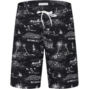 imageAPTRO Mens Swim Trunks 9quot Quick Dry Bathing Suit Big ampamp Tall Beach SwimsuitsM18 Hula Black