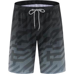 imageAPTRO Mens Swim Trunks 9quot Quick Dry Bathing Suit Big ampamp Tall Beach SwimsuitsM19 Black