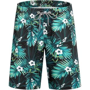 imageAPTRO Mens Swim Trunks 9quot Quick Dry Bathing Suit Big ampamp Tall Beach SwimsuitsT11 Floral Green