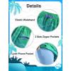 imageAPTRO 2 in 1 Mens Swim Trunks 5quot Quick Dry Swim Shorts Bathing Suit Swim Trunks with Zipper PocketsW02blue Green