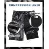 imageAPTRO 2 in 1 Mens Swim Trunks 9quot with Zipper Pockets Bathing Suit Builtin Board Shorts Swimwear Long ShortsBlackpalm