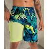 imageAPTRO 2 in 1 Mens Swim Trunks 9quot with Zipper Pockets Bathing Suit Builtin Board Shorts Swimwear Long ShortsBs01 Palm Green