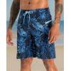 imageAPTRO 2 in 1 Mens Swim Trunks 9quot with Zipper Pockets Bathing Suit Builtin Board Shorts Swimwear Long ShortsBs03 Palm Blue