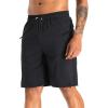 imageAPTRO 2 in 1 Mens Swim Trunks 9quot with Zipper Pockets Bathing Suit Builtin Board Shorts Swimwear Long ShortsBs08 Black