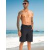 imageAPTRO 2 in 1 Mens Swim Trunks 9quot with Zipper Pockets Bathing Suit Builtin Board Shorts Swimwear Long ShortsBs08 Black