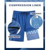 imageAPTRO 2 in 1 Mens Swim Trunks 9quot with Zipper Pockets Bathing Suit Builtin Board Shorts Swimwear Long ShortsBs09 Blue