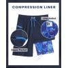 imageAPTRO 2 in 1 Mens Swim Trunks 9quot with Zipper Pockets Bathing Suit Builtin Board Shorts Swimwear Long ShortsBs13 Navy