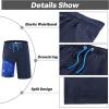 imageAPTRO 2 in 1 Mens Swim Trunks 9quot with Zipper Pockets Bathing Suit Builtin Board Shorts Swimwear Long ShortsBs13 Navy