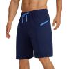 imageAPTRO 2 in 1 Mens Swim Trunks 9quot with Zipper Pockets Bathing Suit Builtin Board Shorts Swimwear Long ShortsBs13 Navy