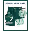 imageAPTRO 2 in 1 Mens Swim Trunks 9quot with Zipper Pockets Bathing Suit Builtin Board Shorts Swimwear Long ShortsBs14 Green