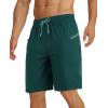 imageAPTRO 2 in 1 Mens Swim Trunks 9quot with Zipper Pockets Bathing Suit Builtin Board Shorts Swimwear Long ShortsBs14 Green