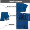 imageAPTRO 2 in 1 Mens Swim Trunks 9quot with Zipper Pockets Bathing Suit Builtin Board Shorts Swimwear Long ShortsBs17 Peacock Blue