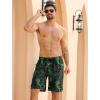 imageAPTRO 2 in 1 Mens Swim Trunks 9quot with Zipper Pockets Bathing Suit Builtin Board Shorts Swimwear Long ShortsGreen Leaf