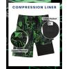 imageAPTRO 2 in 1 Mens Swim Trunks 9quot with Zipper Pockets Bathing Suit Builtin Board Shorts Swimwear Long ShortsGreen Leaf