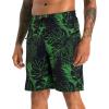 imageAPTRO 2 in 1 Mens Swim Trunks 9quot with Zipper Pockets Bathing Suit Builtin Board Shorts Swimwear Long ShortsGreen Leaf