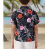 imageAPTRO Boys Hawaiian Shirt Tropical Beach Casual Summer Shirt with Pocket Short Sleeve 415 YearsFloralorange