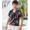 imageAPTRO Boys Hawaiian Shirt Tropical Beach Casual Summer Shirt with Pocket Short Sleeve 415 YearsFloralorange