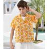 imageAPTRO Boys Hawaiian Shirt Tropical Beach Casual Summer Shirt with Pocket Short Sleeve 415 YearsKf02 Yellow Floral