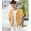 imageAPTRO Boys Hawaiian Shirt Tropical Beach Casual Summer Shirt with Pocket Short Sleeve 415 YearsKf02 Yellow Floral
