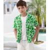 imageAPTRO Boys Hawaiian Shirt Tropical Beach Casual Summer Shirt with Pocket Short Sleeve 415 YearsKf03 Light Green Floral