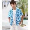 imageAPTRO Boys Hawaiian Shirt Tropical Beach Casual Summer Shirt with Pocket Short Sleeve 415 YearsKf04 Blue Floral