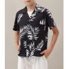 imageAPTRO Boys Hawaiian Shirt Tropical Beach Casual Summer Shirt with Pocket Short Sleeve 415 YearsKs03monstera Black