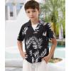 imageAPTRO Boys Hawaiian Shirt Tropical Beach Casual Summer Shirt with Pocket Short Sleeve 415 YearsKs03monstera Black