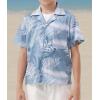 imageAPTRO Boys Hawaiian Shirt Tropical Beach Casual Summer Shirt with Pocket Short Sleeve 415 YearsKs04monstera Blue