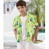 imageAPTRO Boys Hawaiian Shirt Tropical Beach Casual Summer Shirt with Pocket Short Sleeve 415 YearsKs06 Yellowdinosaur