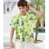 imageAPTRO Boys Hawaiian Shirt Tropical Beach Casual Summer Shirt with Pocket Short Sleeve 415 YearsKs06 Yellowdinosaur