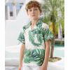 imageAPTRO Boys Hawaiian Shirt Tropical Beach Casual Summer Shirt with Pocket Short Sleeve 415 YearsKs08green Palm