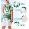 imageAPTRO Boys Hawaiian Shirt Tropical Beach Casual Summer Shirt with Pocket Short Sleeve 415 YearsKs08green Palm