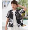 imageAPTRO Boys Hawaiian Shirt Tropical Beach Casual Summer Shirt with Pocket Short Sleeve 415 YearsKs27floral Black