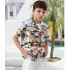 imageAPTRO Boys Hawaiian Shirt Tropical Beach Casual Summer Shirt with Pocket Short Sleeve 415 YearsKs28palm Orange