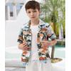 imageAPTRO Boys Hawaiian Shirt Tropical Beach Casual Summer Shirt with Pocket Short Sleeve 415 YearsKs28palm Orange