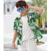 imageAPTRO Boys Hawaiian Shirt Tropical Beach Casual Summer Shirt with Pocket Short Sleeve 415 YearsKs29leaves Green