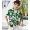 imageAPTRO Boys Hawaiian Shirt Tropical Beach Casual Summer Shirt with Pocket Short Sleeve 415 YearsKs29leaves Green